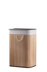 BAMBU AÇIK KAHVE  KATLANIR ÇAMAŞIR SEPETİ 62CM
