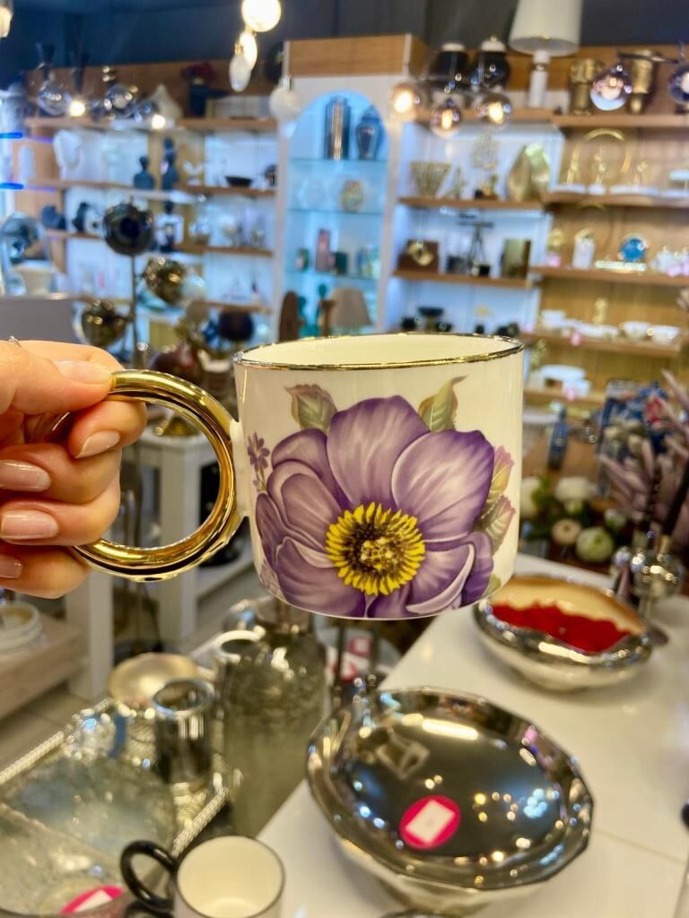 MOR FLOWER PORSELEN KUPA