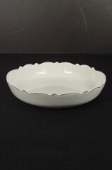 WAVE BEYAZ ALTIN YUVARLAK SUNUM TABAK 32CM