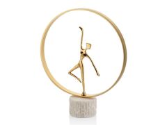 EVZA MERMER BEYAZ ALTIN BALERİN DEKOR 37CM