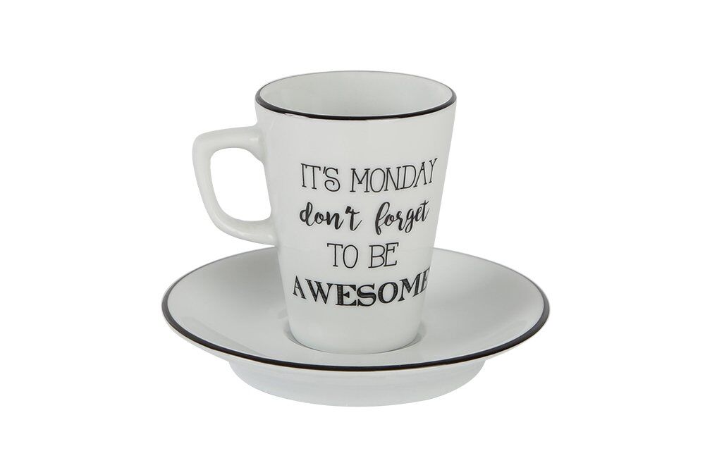 BE HAPPY UZUN KAHVE FİNCANI(MONDAY)