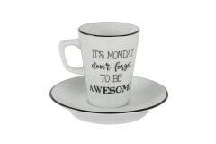 BE HAPPY UZUN KAHVE FİNCANI(MONDAY)