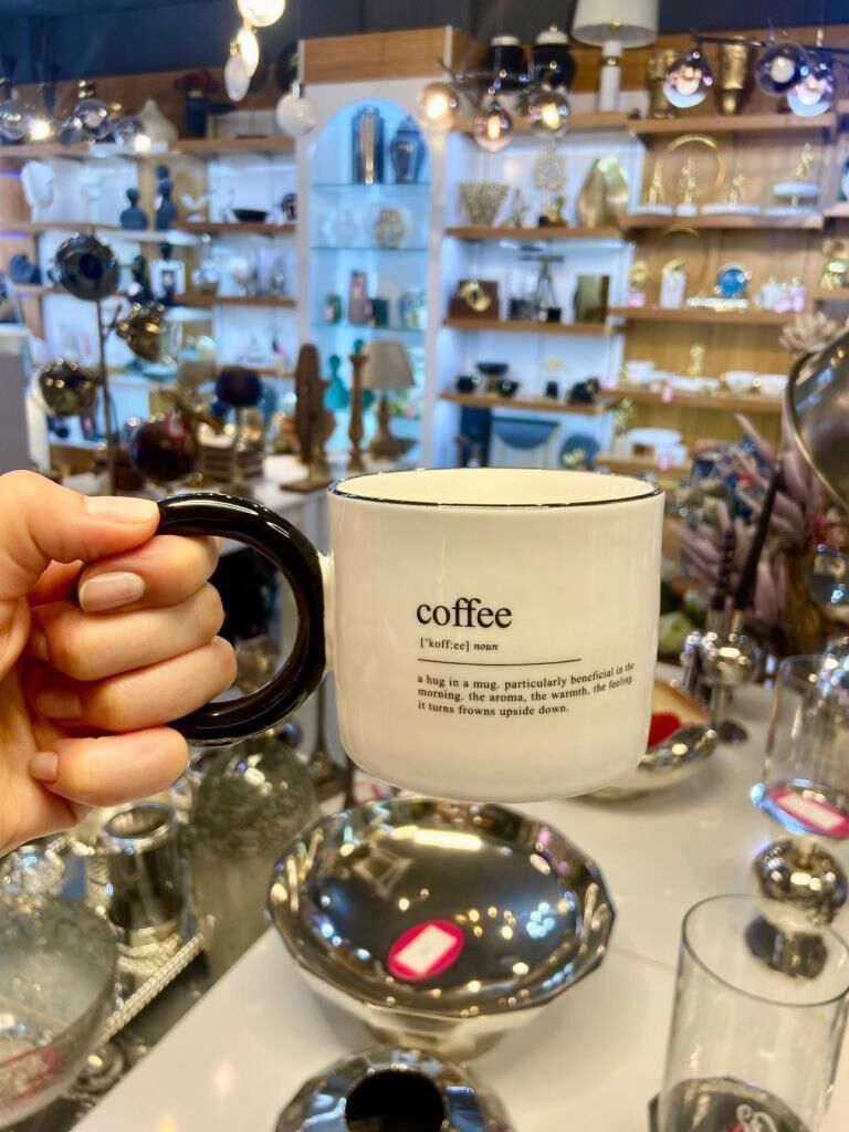 DICTIONARY COFFEE YAZILI PORSELEN KUPA