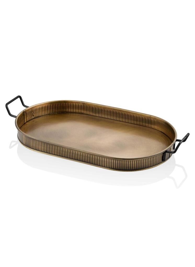 ALTIN OVAL GALVENİZ TEPSİ 66CM