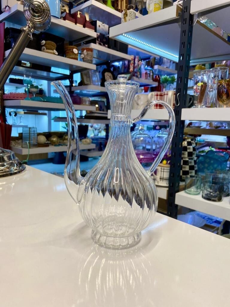 İBRİK ÇİZGİLİ CAM YAĞDANLIK 750ML