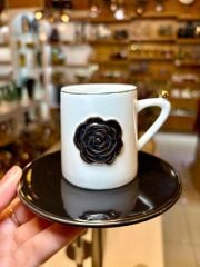 ROZSA SİYAH TEK KİŞİLİK TÜRK KAHVESİ FİNCANI