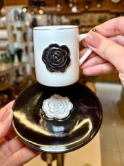 ROZSA SİYAH TEK KİŞİLİK TÜRK KAHVESİ FİNCANI