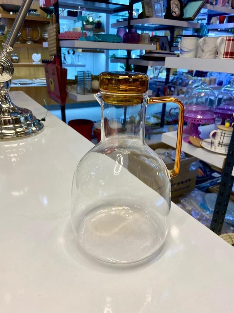 AMBER CAM KAPAKLI SÜRAHİ/YAĞDANLIK 1800ML