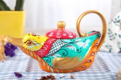 TURUNCU YEŞİL ÖRDEK DESEN DEMLİK 800ML