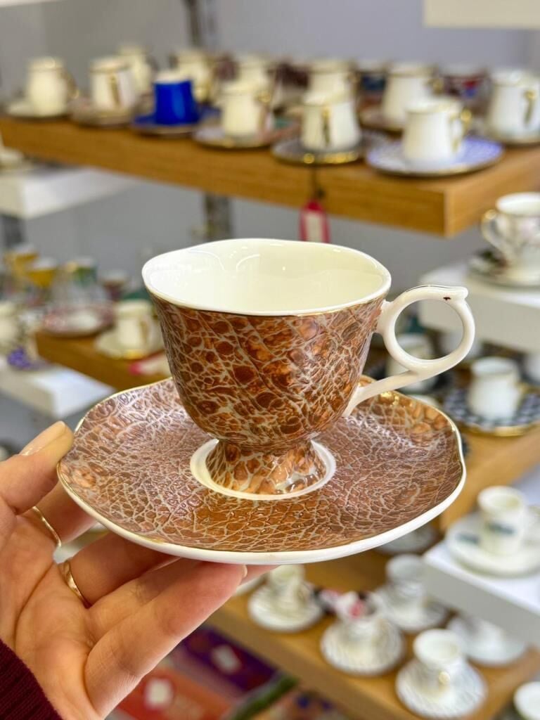 CROCO BAKIR TEK KİŞİLİK TÜRK KAHVESİ FİNCANI