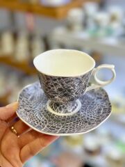 CROCO SİYAH TEK KİŞİLİK TÜRK KAHVESİ FİNCANI