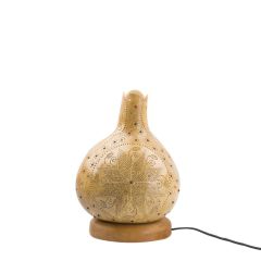 SU KABAĞI RENKLİ ÇİÇEK İŞLEMELİ DEKORATİF AYDINLATMA 34CM
