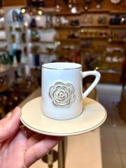 ROZSA BEJ TEK KİŞİLİK TÜRK KAHVESİ FİNCANI