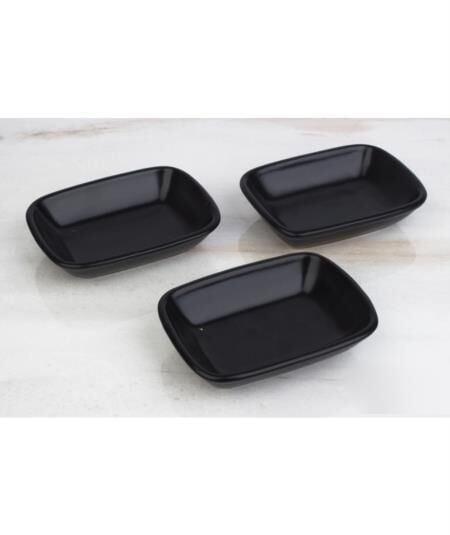 MAT SİYAH DİKDÖRTGEN TABAK 15CM