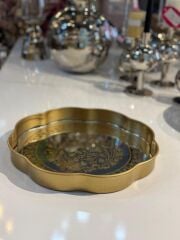 ALTIN ESKİTME İŞLEME DESEN YUVARLAK TEPSİ 36CM