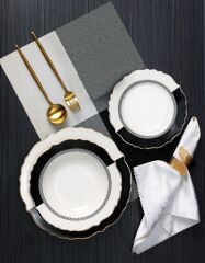 DARKNESS 18 PARÇA 6 KİŞİLİK BONE YEMEK TAKIMI