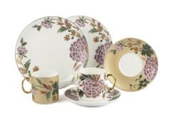 LIENNA 2 KİŞİLİK ÇAY FİNCANI&PASTA TABAĞI SETİ 6 PARÇA