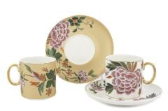 LIENNA 2 KİŞİLİK ÇAY FİNCANI&PASTA TABAĞI SETİ 6 PARÇA