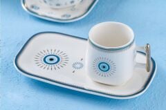 NAZAR BONCUK DESEN2 TEK KİŞİLİK TÜRK KAHVESİ FİNCANI