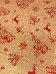 KIRMIZI ALTIN KARTANESİ DESEN MASA ÖRTÜSÜ 225X150C