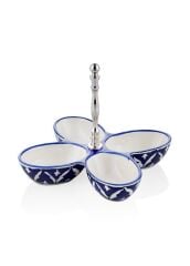 CORALLO MAVİ 4 BÖLMELİ ÇEREZLİK 28X28X21CM