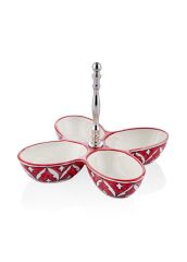 CORALLO KIRMIZI 4 BÖLMELİ ÇEREZLİK 28X28X21CM