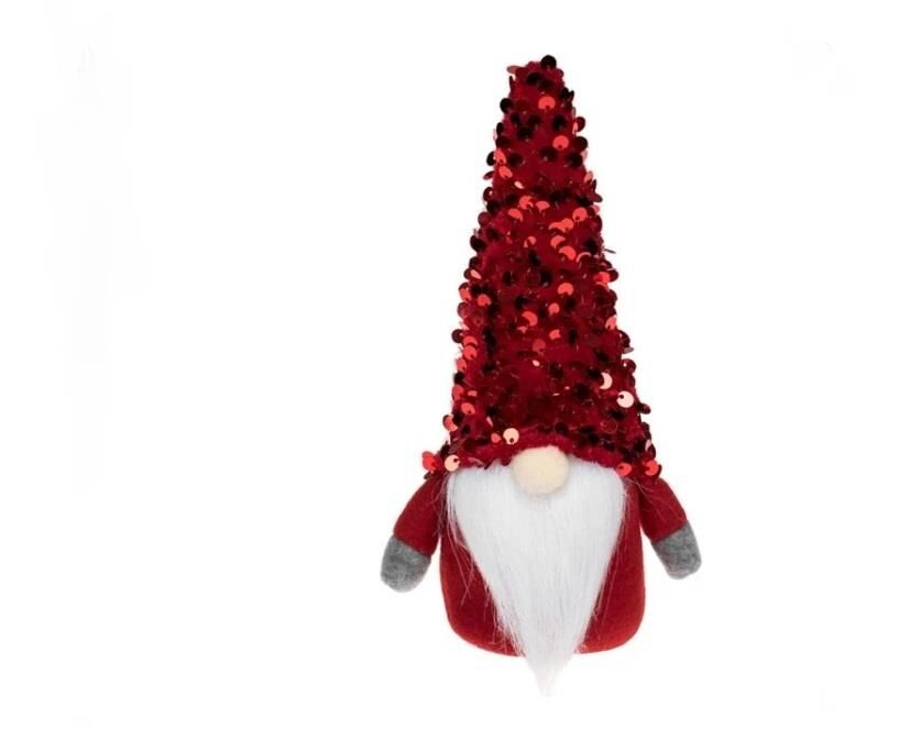 KIRMIZI PAYETLİ CÜCE DEKOR 17CM