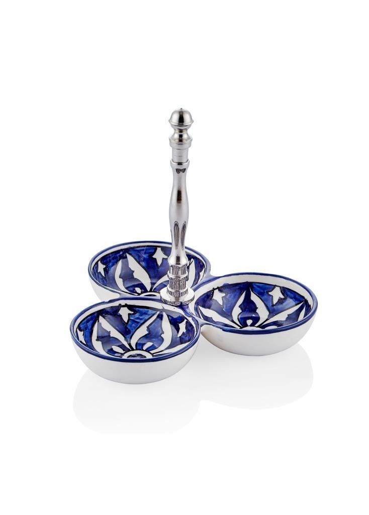 CORALLO MAVİ 3 BÖLMELİ ÇEREZLİK 19X19X19CM