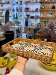 RATTAN SEDEFLİ TEPSİ 26X36X5CM