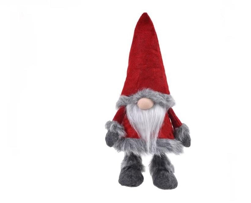 KIRMIZI GRİ NOEL CÜCE DEKOR 30CM