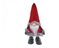 KIRMIZI GRİ NOEL CÜCE DEKOR 30CM
