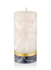 MARBLE EKRU GRİ BANTLI MUM 10X20CM
