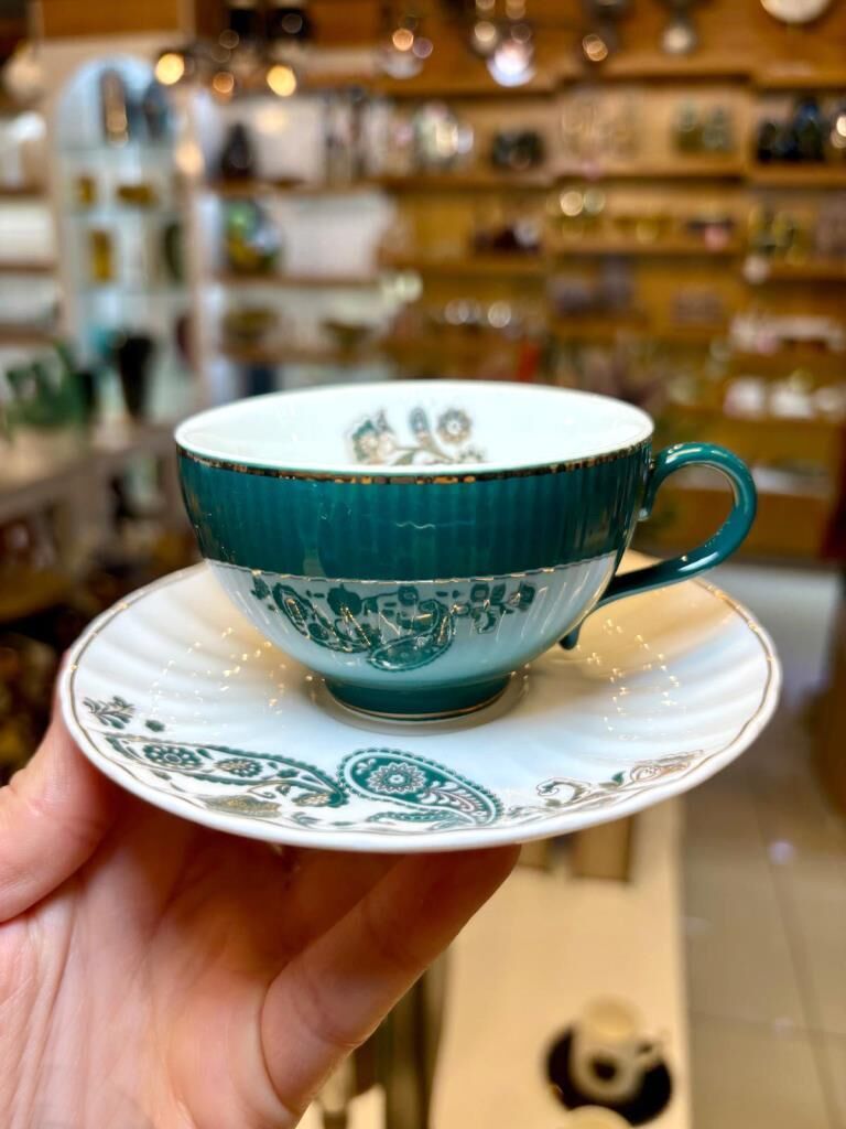 CLARISSA YEŞİL TEK KİŞİLİK TÜRK KAHVESİ FİNCANI