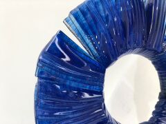 FUSİON KOYU MAVİ GEÇİŞLİ CAM DEKOR 25cm