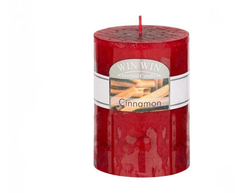 KIRMIZI TARÇIN KOKULU KÜTÜK MUM 8X9,5CM