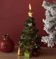 NOEL ÇAM AĞACI MUM DEKOR 13X22CM