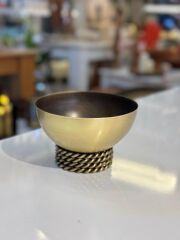 ALTIN ESKİTME DEKORATİF ZİNCİR KASE 16X10CM