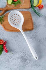 BEYAZ SİLİKON KEVGİR 33CM
