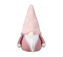 PEMBE BEYAZ NOEL CÜCE DEKOR 17CM