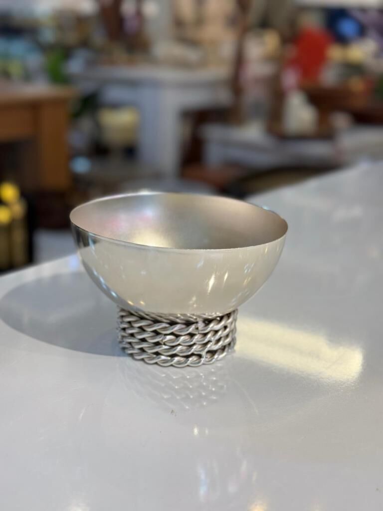 GÜMÜŞ DEKORATİF ZİNCİR KASE 16X10CM