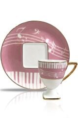 PEMBE PİANO DESEN 6'LI TÜRK KAHVESİ FİNCANI