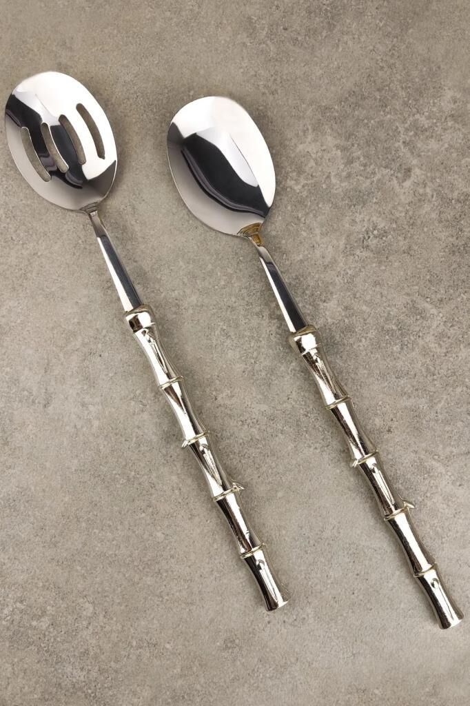 GÜMÜŞ BAMBU 2 PARÇA SALATA SERVİS SETİ