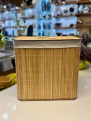 BAMBU ÇİFT BÖLMELİ KALANIR SEPET 52X32X50CM