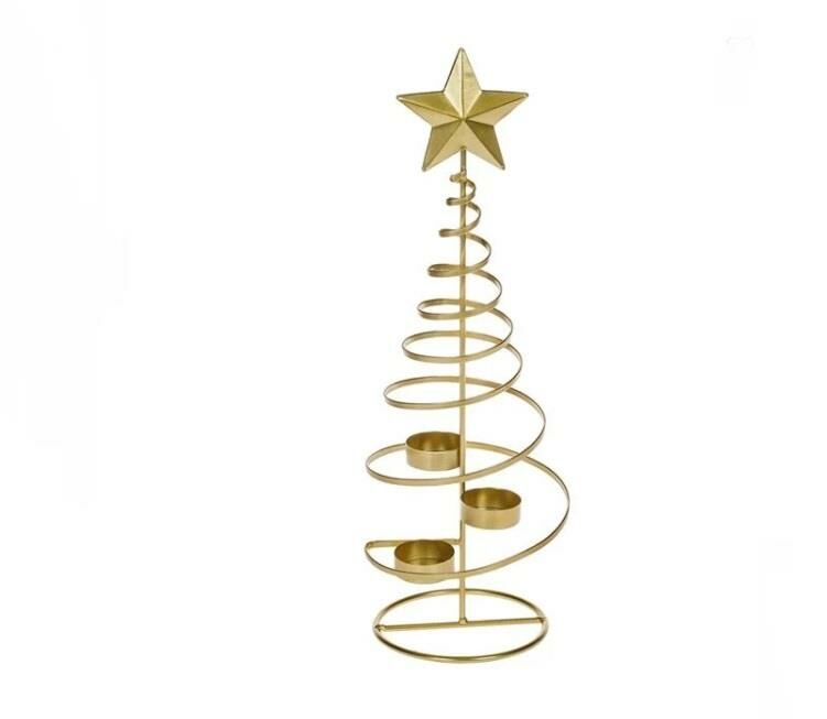 ALTIN YILDIZ TEALIGHT MUMLUK DEKOR 42CM