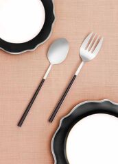 BIANCO SİYAH SALATA SERVİS SETİ 2 PARÇA