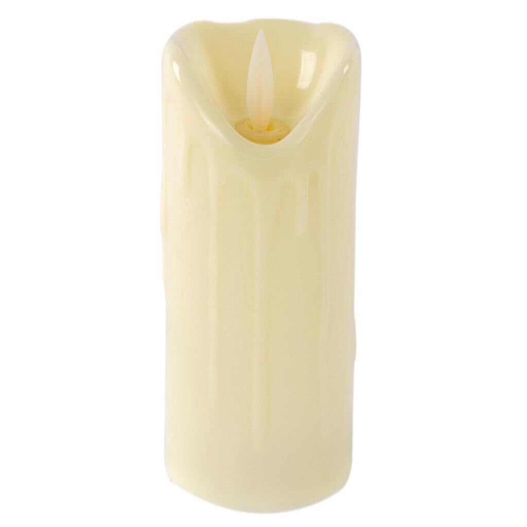 KREM LEDLİ MUM PİLLİ (20 cm)