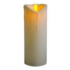 KREM LEDLİ MUM PİLLİ (20 cm)
