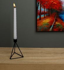 SİYAH TEKLİ ŞAMDAN MUMLUK 9X9X15CM