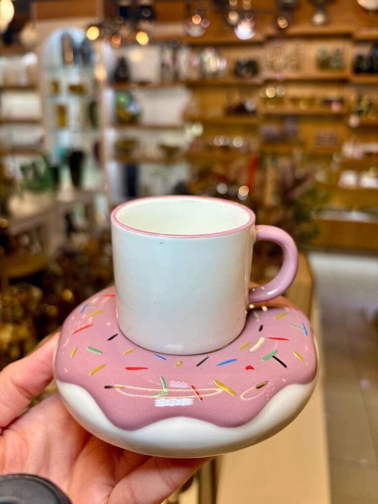 DONUT MOR TEK KİŞİLİK TÜRK KAHVESİ FİNCANI