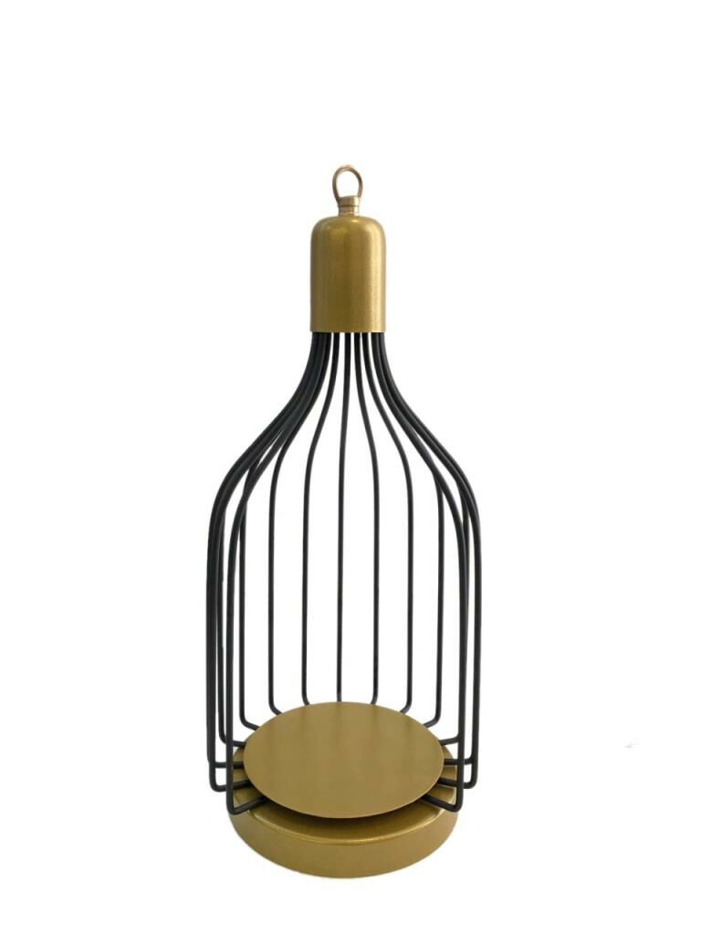 SİYAH ALTIN METAL KAFES/MUMLUK 40cm